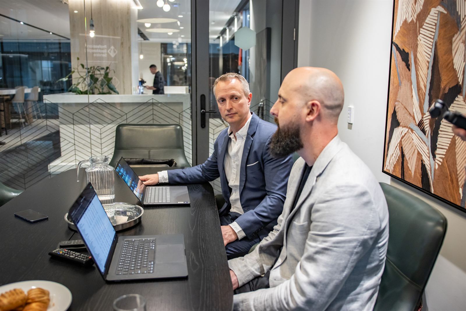 Hayden Burt in a meeting with Chris at Professional Bookkeeping Service